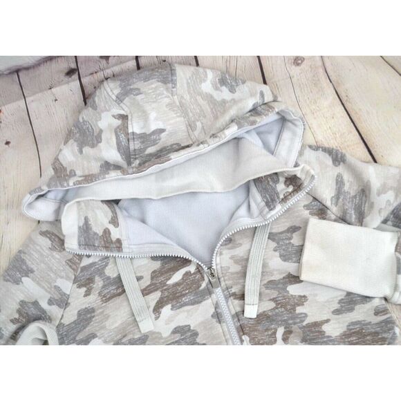 ATHLETA‎ Women's Full Zip Triumph Camo Printed Hoodie SIZE SMALL Gray Camo - Picture 5 of 6